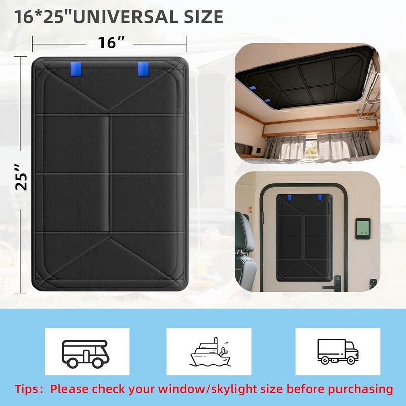 TICARVE RV Accessories Blackout Shades for Window/Door/Skylight 16"*25"Magnetic Foldable Blackout Cover DIY Blocked Area Sunshade for Camper Privacy/Anti-Uv/Insulation with Magnetic Easy Installation - Image 4